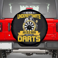Never Underestimate An Old Man Plays Darts Spare Tire Cover Funny Dartist Grim Reaper Gift - Wonder Print Shop