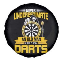 Never Underestimate An Old Man Plays Darts Spare Tire Cover Funny Dartist Grim Reaper Gift - Wonder Print Shop