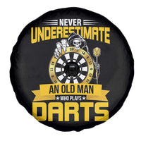 Never Underestimate An Old Man Plays Darts Spare Tire Cover Funny Dartist Grim Reaper Gift - Wonder Print Shop
