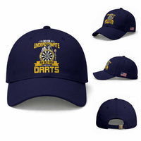 Never Underestimate An Old Man Plays Darts Baseball Cap Funny Dartist Grim Reaper Gift
