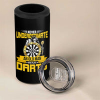 Never Underestimate An Old Man Plays Darts 4 in 1 Can Cooler Tumbler Funny Dartist Grim Reaper Gift - Wonder Print Shop