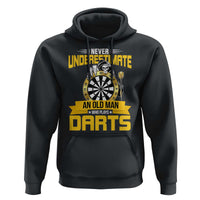 Never Underestimate An Old Man Plays Darts Hoodie Funny Dartist Grim Reaper Gift - Wonder Print Shop