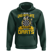 Never Underestimate An Old Man Plays Darts Hoodie Funny Dartist Grim Reaper Gift - Wonder Print Shop