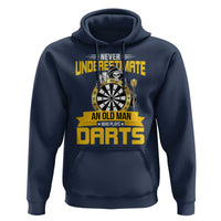 Never Underestimate An Old Man Plays Darts Hoodie Funny Dartist Grim Reaper Gift - Wonder Print Shop