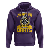 Never Underestimate An Old Man Plays Darts Hoodie Funny Dartist Grim Reaper Gift - Wonder Print Shop