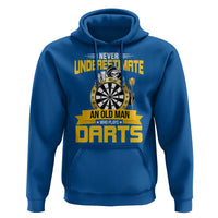 Never Underestimate An Old Man Plays Darts Hoodie Funny Dartist Grim Reaper Gift - Wonder Print Shop
