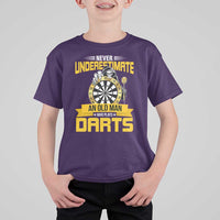 Never Underestimate An Old Man Plays Darts T Shirt For Kid Funny Dartist Grim Reaper Gift - Wonder Print Shop