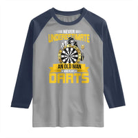 Never Underestimate An Old Man Plays Darts Raglan Shirt Funny Dartist Grim Reaper Gift - Wonder Print Shop