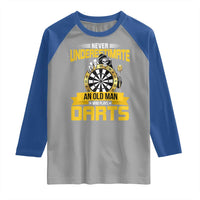 Never Underestimate An Old Man Plays Darts Raglan Shirt Funny Dartist Grim Reaper Gift - Wonder Print Shop