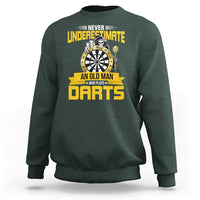 Never Underestimate An Old Man Plays Darts Sweatshirt Funny Dartist Grim Reaper Gift - Wonder Print Shop
