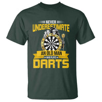 Never Underestimate An Old Man Plays Darts T Shirt Funny Dartist Grim Reaper Gift - Wonder Print Shop