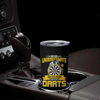 Never Underestimate An Old Man Plays Darts Tumbler Cup Funny Dartist Grim Reaper Gift - Wonder Print Shop