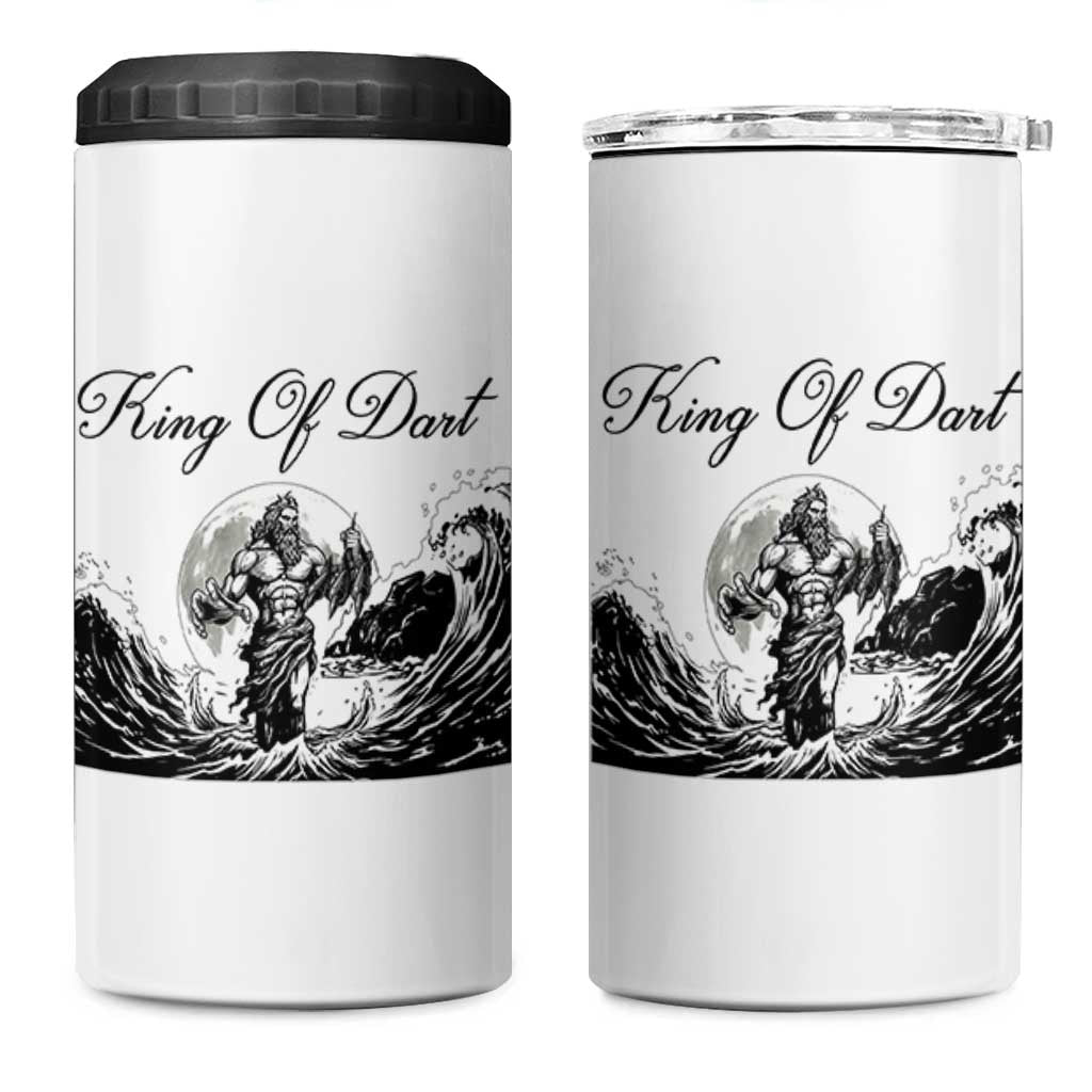 Greek Mythology Poseidon Dartist 4 in 1 Can Cooler Tumbler King Of Dart Thrower - Wonder Print Shop