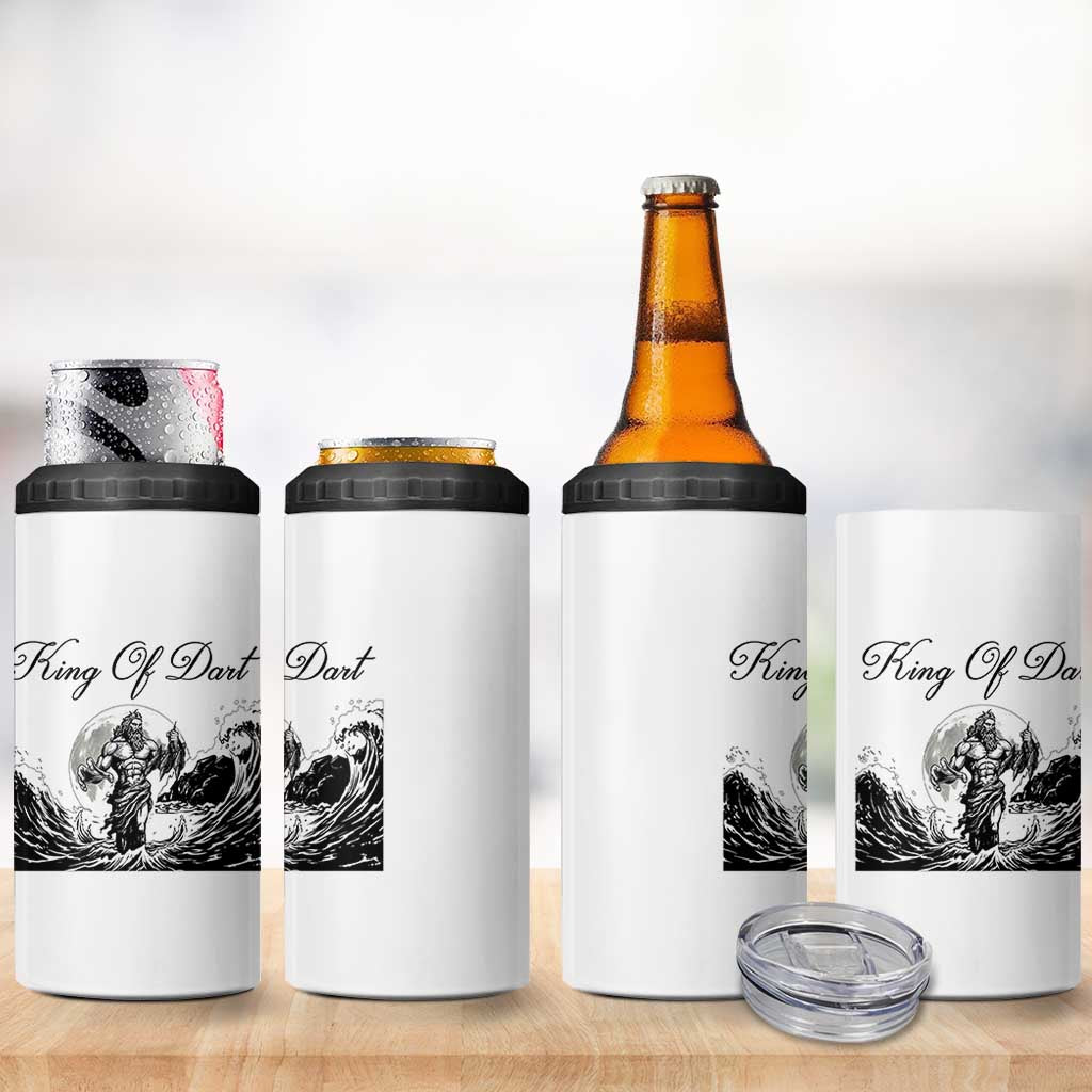 Greek Mythology Poseidon Dartist 4 in 1 Can Cooler Tumbler King Of Dart Thrower - Wonder Print Shop