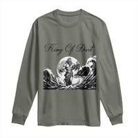 Greek Mythology Poseidon Dartist Long Sleeve Shirt King Of Dart Thrower - Wonder Print Shop