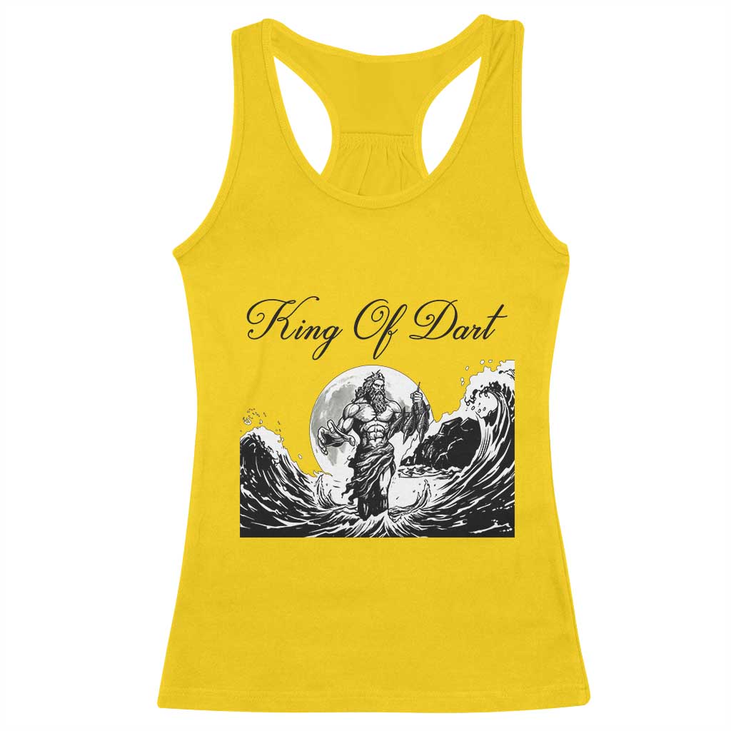 Greek Mythology Poseidon Dartist Racerback Tank Top King Of Dart Thrower - Wonder Print Shop