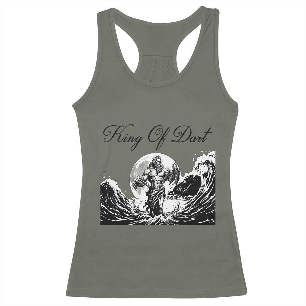 Greek Mythology Poseidon Dartist Racerback Tank Top King Of Dart Thrower - Wonder Print Shop