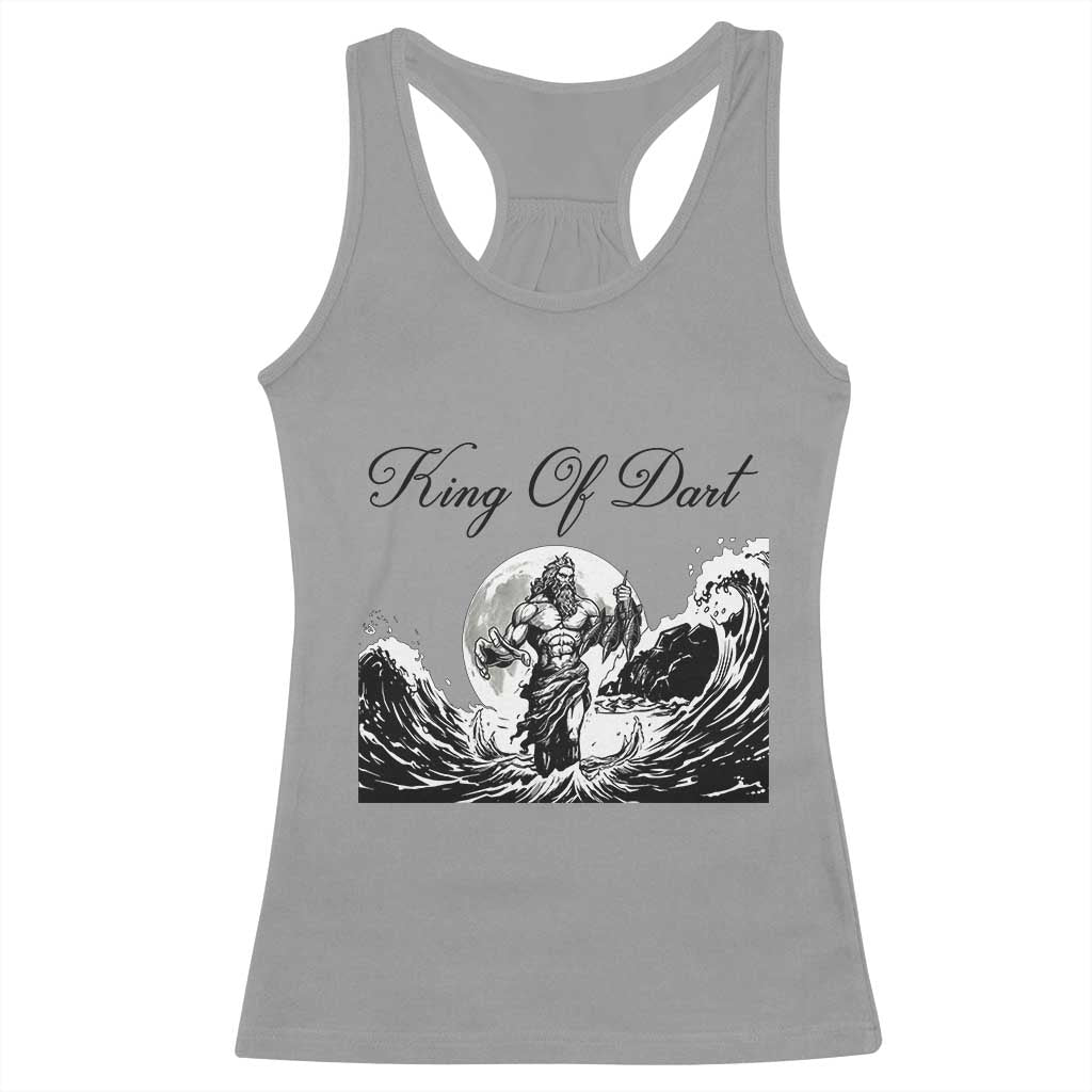 Greek Mythology Poseidon Dartist Racerback Tank Top King Of Dart Thrower - Wonder Print Shop