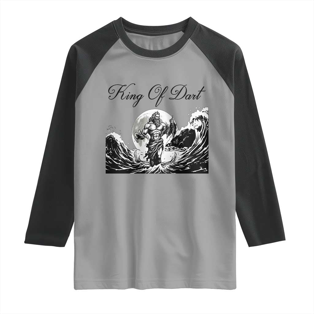 Greek Mythology Poseidon Dartist Raglan Shirt King Of Dart Thrower - Wonder Print Shop