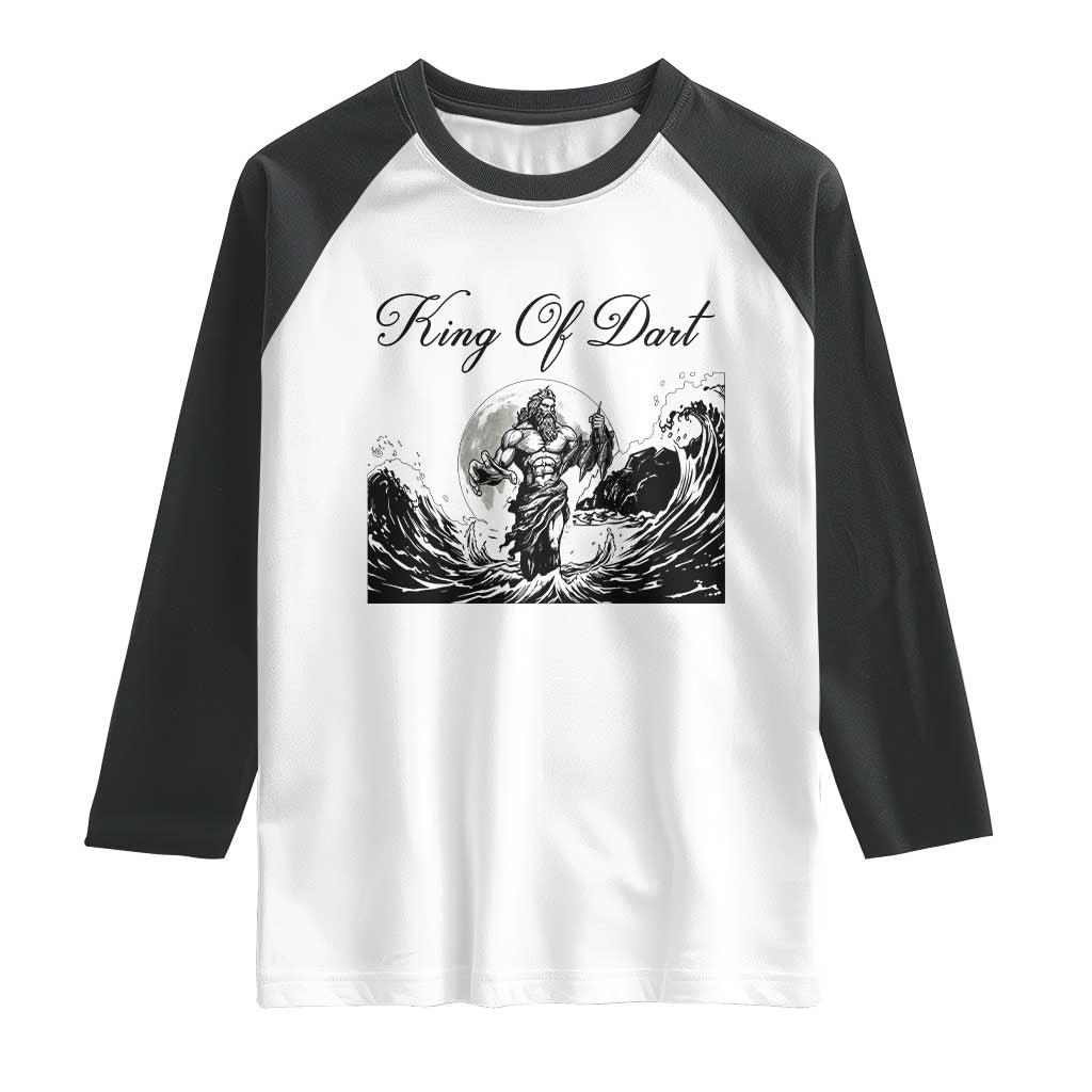Greek Mythology Poseidon Dartist Raglan Shirt King Of Dart Thrower - Wonder Print Shop