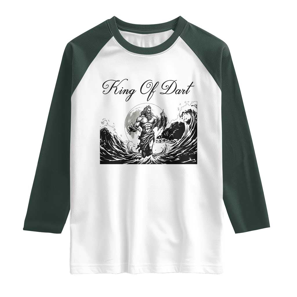 Greek Mythology Poseidon Dartist Raglan Shirt King Of Dart Thrower - Wonder Print Shop