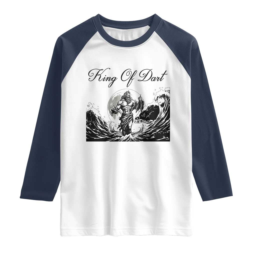 Greek Mythology Poseidon Dartist Raglan Shirt King Of Dart Thrower - Wonder Print Shop