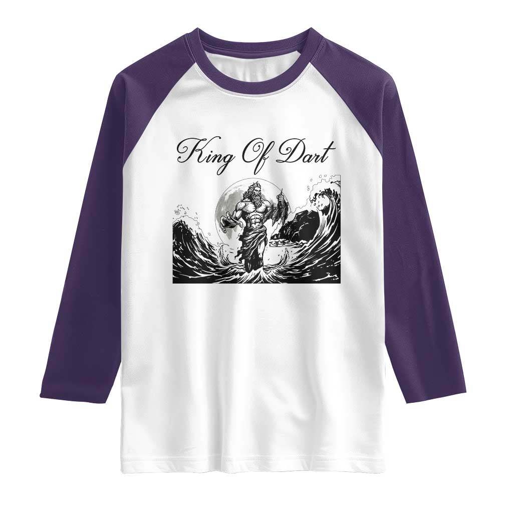 Greek Mythology Poseidon Dartist Raglan Shirt King Of Dart Thrower - Wonder Print Shop