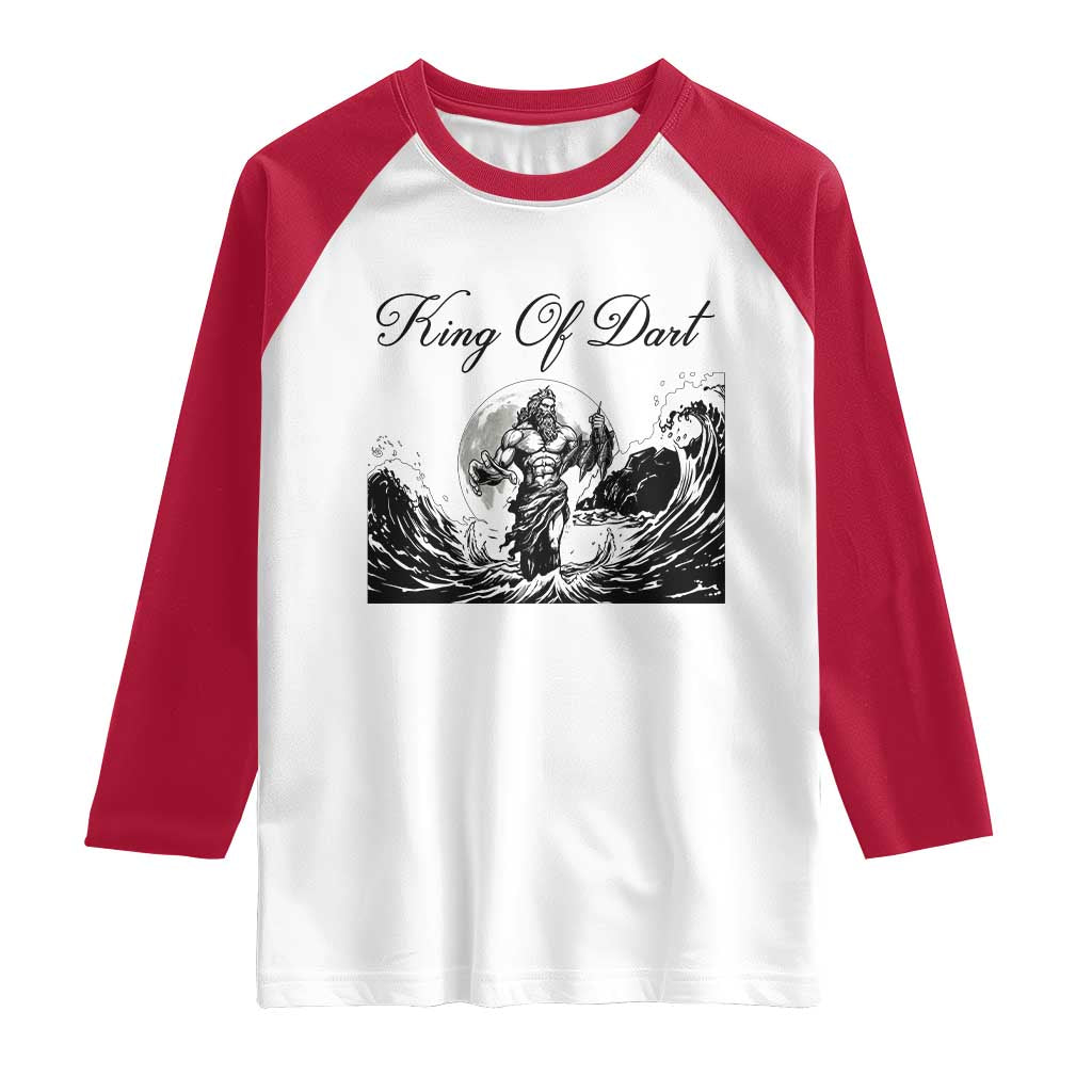 Greek Mythology Poseidon Dartist Raglan Shirt King Of Dart Thrower - Wonder Print Shop