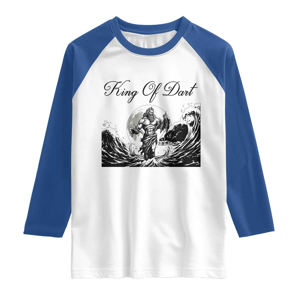 Greek Mythology Poseidon Dartist Raglan Shirt King Of Dart Thrower - Wonder Print Shop
