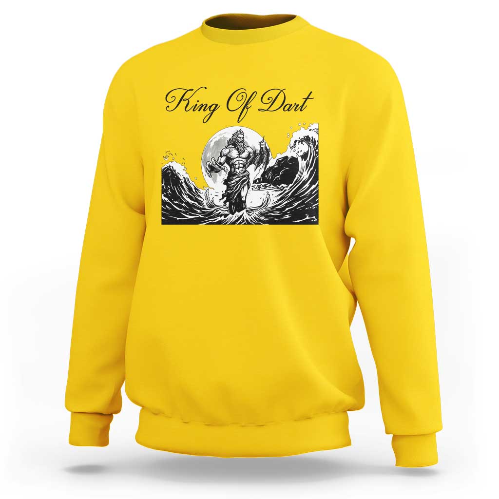 Greek Mythology Poseidon Dartist Sweatshirt King Of Dart Thrower - Wonder Print Shop
