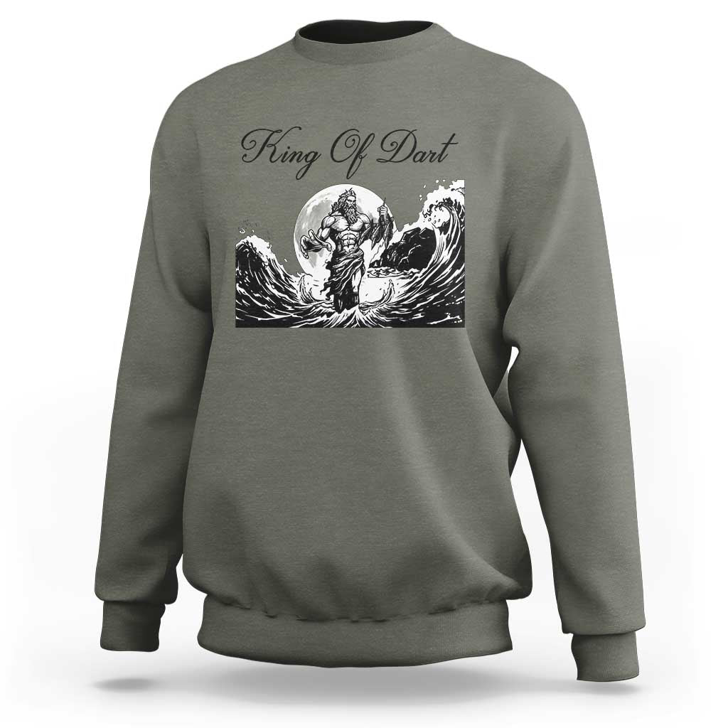 Greek Mythology Poseidon Dartist Sweatshirt King Of Dart Thrower - Wonder Print Shop