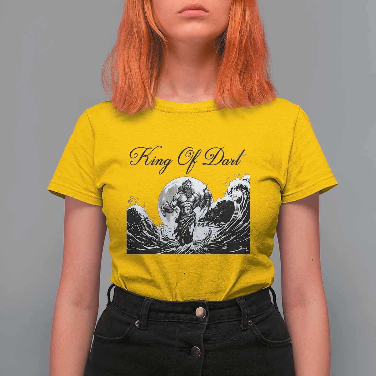 Greek Mythology Poseidon Dartist T Shirt For Women King Of Dart Thrower - Wonder Print Shop