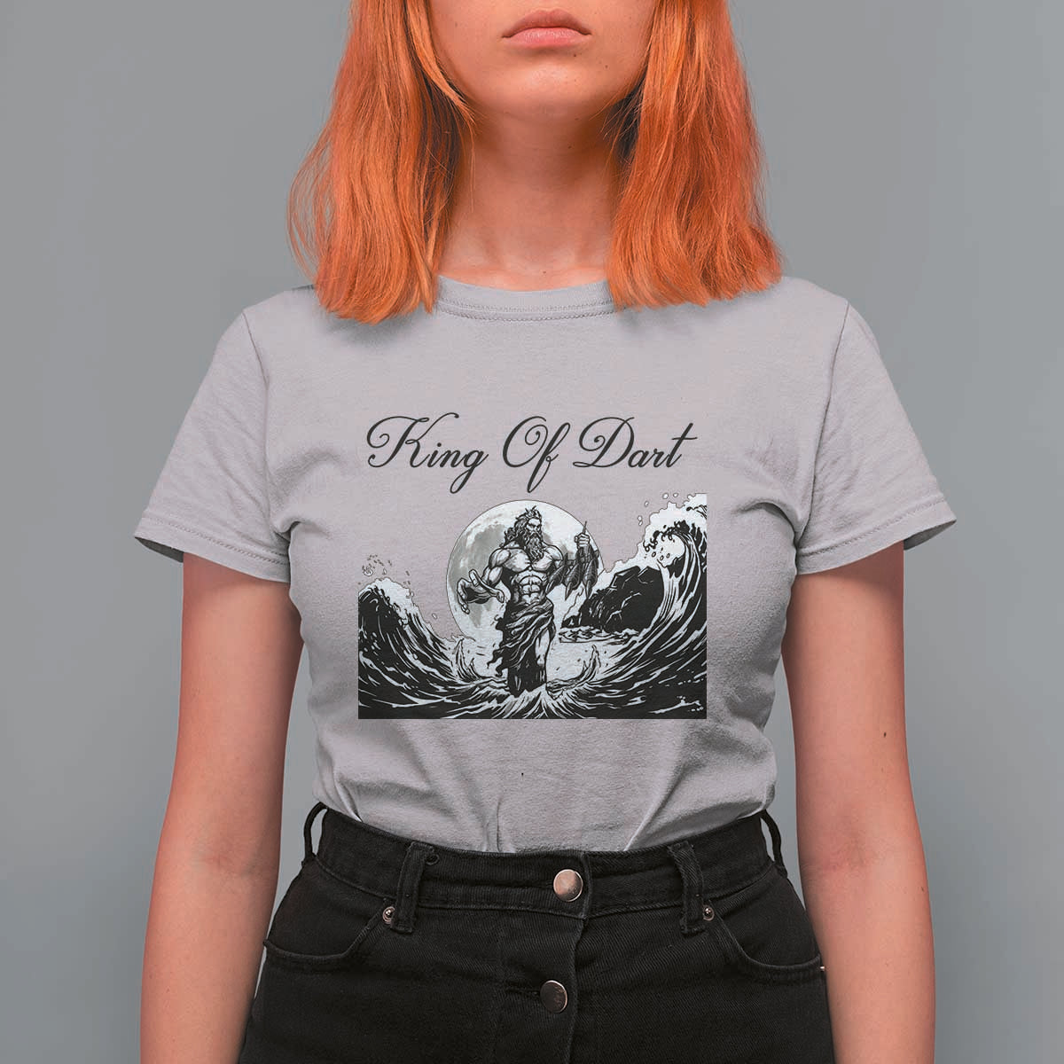 Greek Mythology Poseidon Dartist T Shirt For Women King Of Dart Thrower - Wonder Print Shop