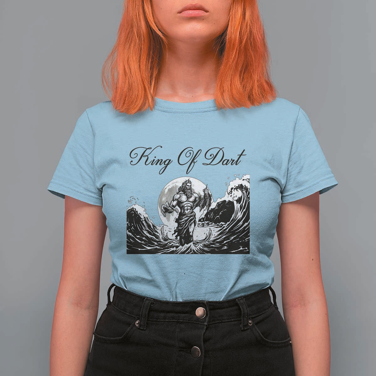 Greek Mythology Poseidon Dartist T Shirt For Women King Of Dart Thrower - Wonder Print Shop