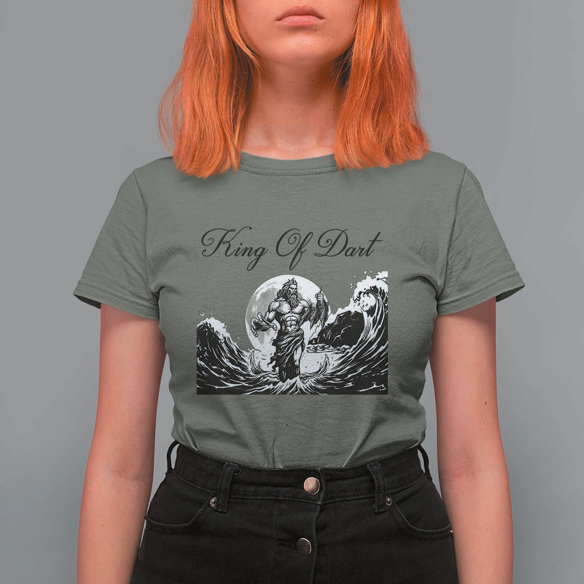 Greek Mythology Poseidon Dartist T Shirt For Women King Of Dart Thrower - Wonder Print Shop