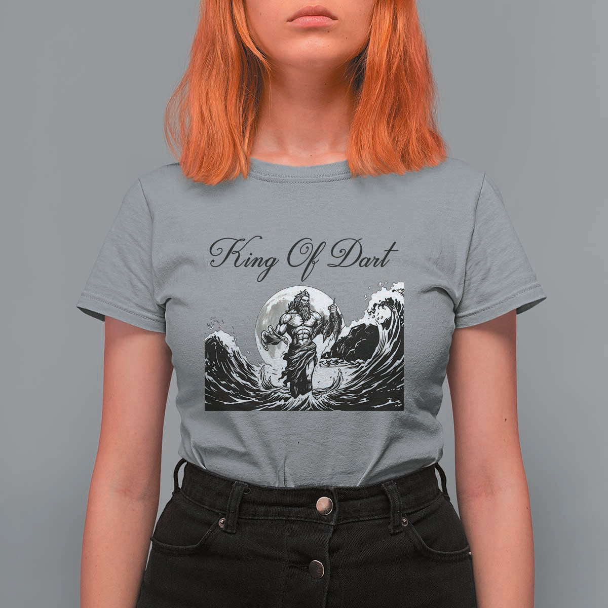 Greek Mythology Poseidon Dartist T Shirt For Women King Of Dart Thrower - Wonder Print Shop