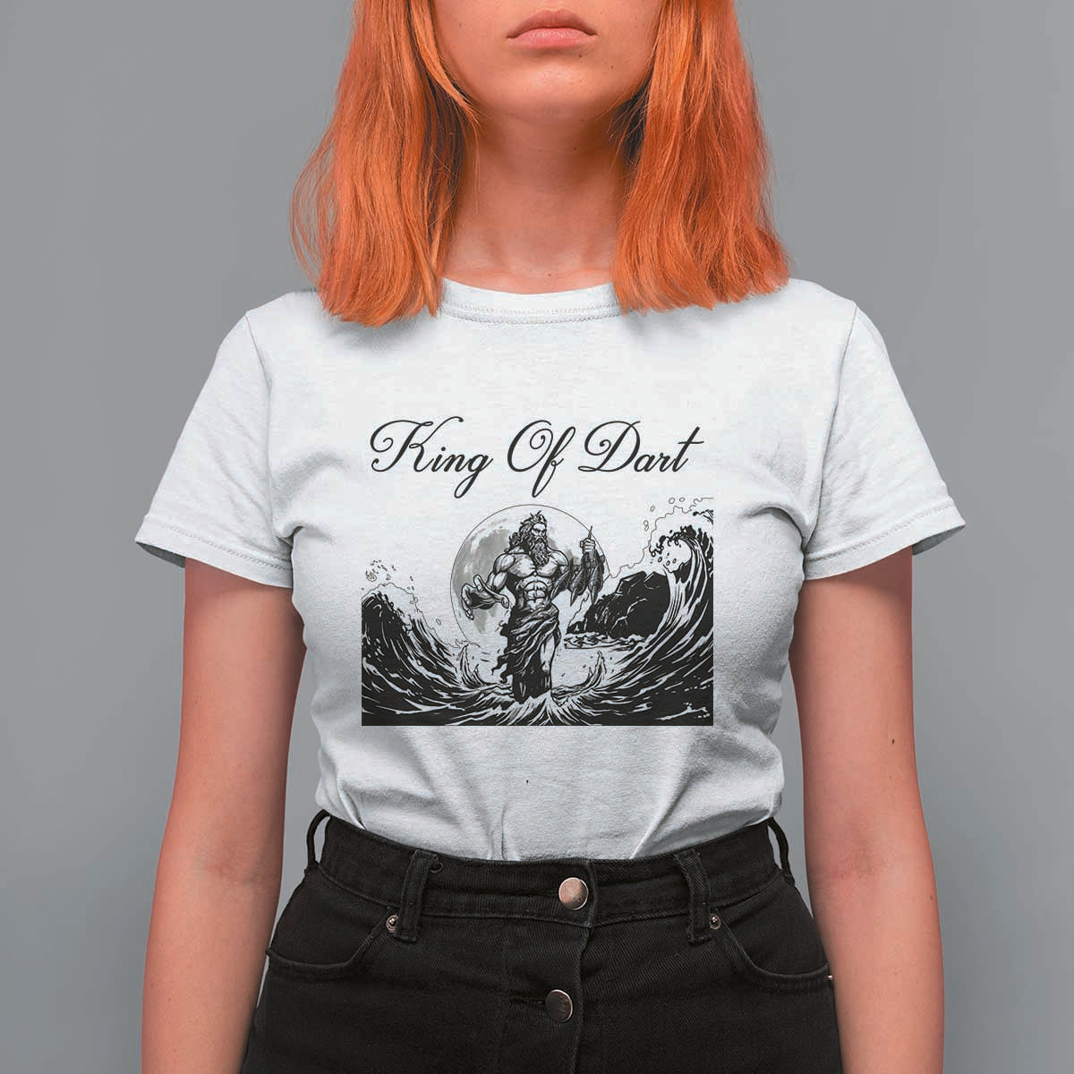 Greek Mythology Poseidon Dartist T Shirt For Women King Of Dart Thrower - Wonder Print Shop
