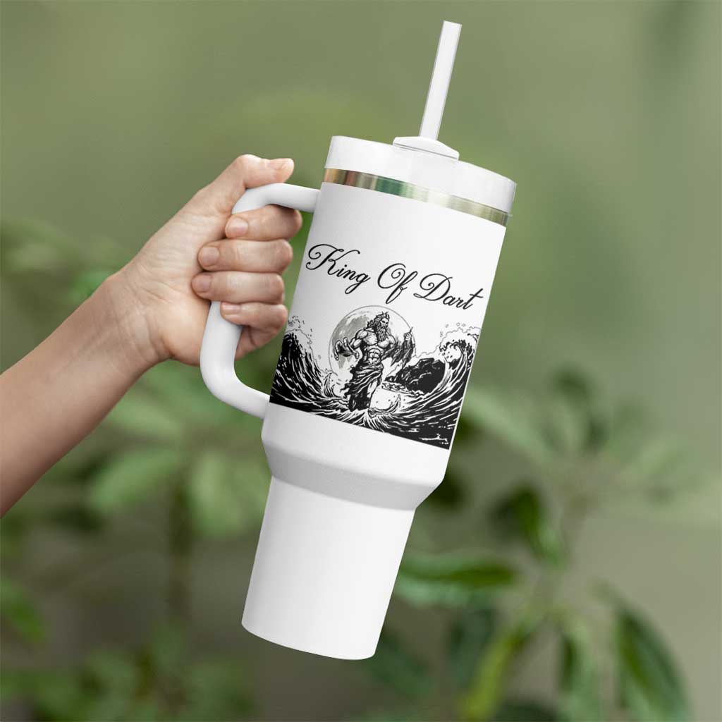 Greek Mythology Poseidon Dartist Tumbler With Handle King Of Dart Thrower - Wonder Print Shop