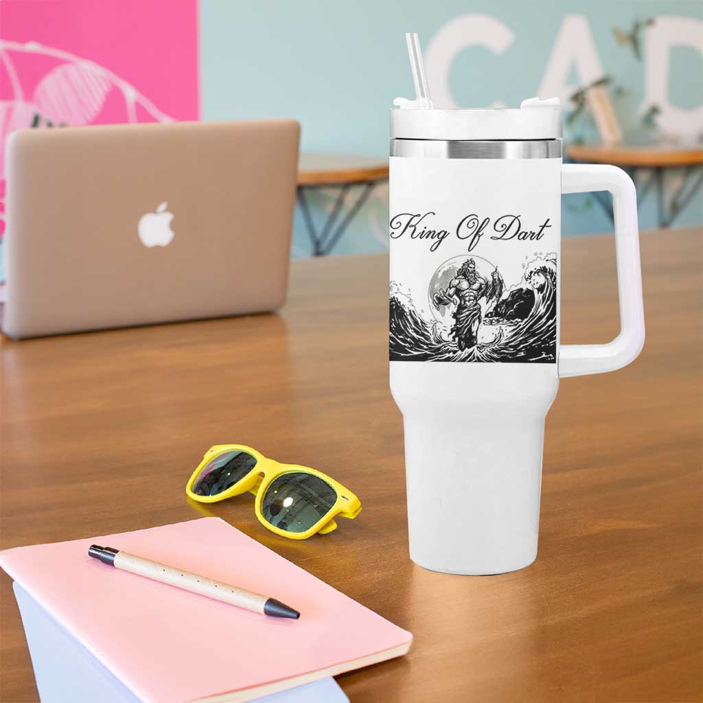 Greek Mythology Poseidon Dartist Tumbler With Handle King Of Dart Thrower - Wonder Print Shop