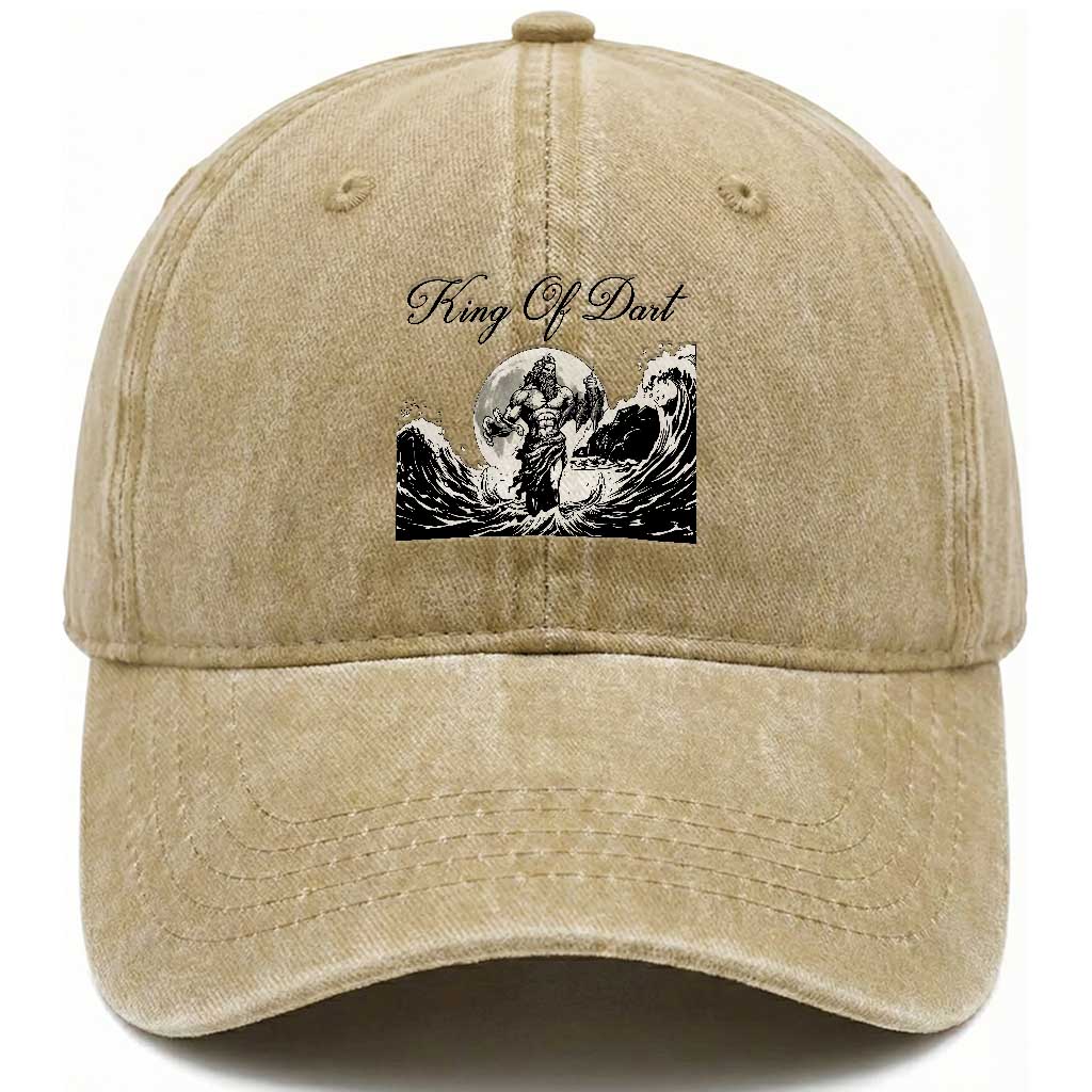 Greek Mythology Poseidon Dartist Washed Cotton Baseball Cap King Of Dart Thrower