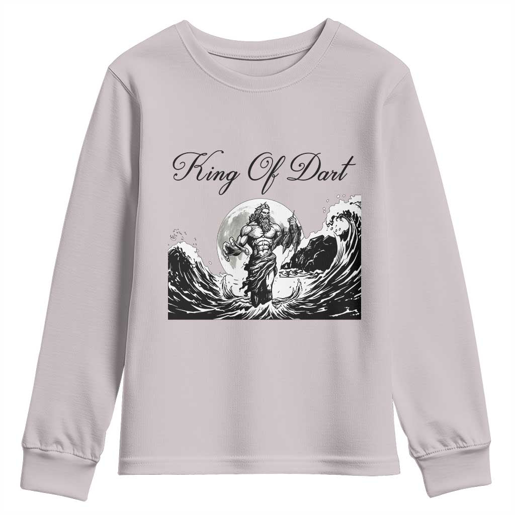 Greek Mythology Poseidon Dartist Youth Sweatshirt King Of Dart Thrower - Wonder Print Shop