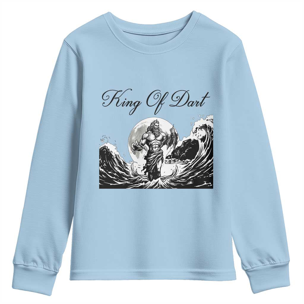 Greek Mythology Poseidon Dartist Youth Sweatshirt King Of Dart Thrower - Wonder Print Shop