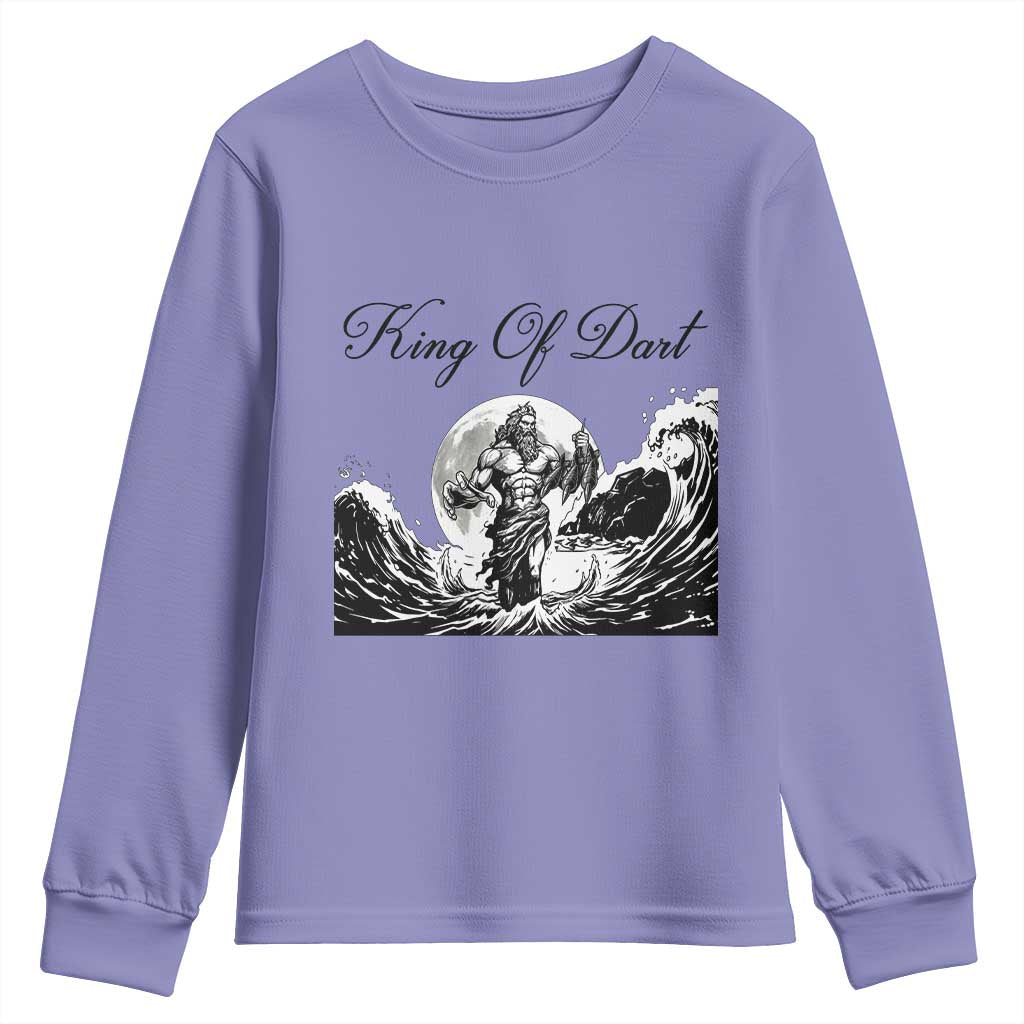 Greek Mythology Poseidon Dartist Youth Sweatshirt King Of Dart Thrower - Wonder Print Shop