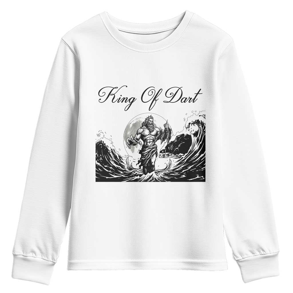 Greek Mythology Poseidon Dartist Youth Sweatshirt King Of Dart Thrower - Wonder Print Shop