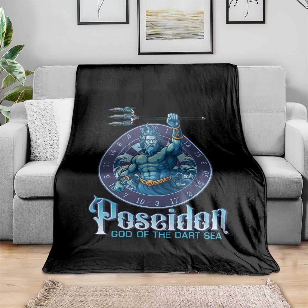 Ancient Greek Mythology Poseidon Dartist Throw Blanket God Of The Dart Sea Trident - Wonder Print Shop