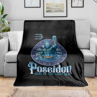 Ancient Greek Mythology Poseidon Dartist Throw Blanket God Of The Dart Sea Trident - Wonder Print Shop