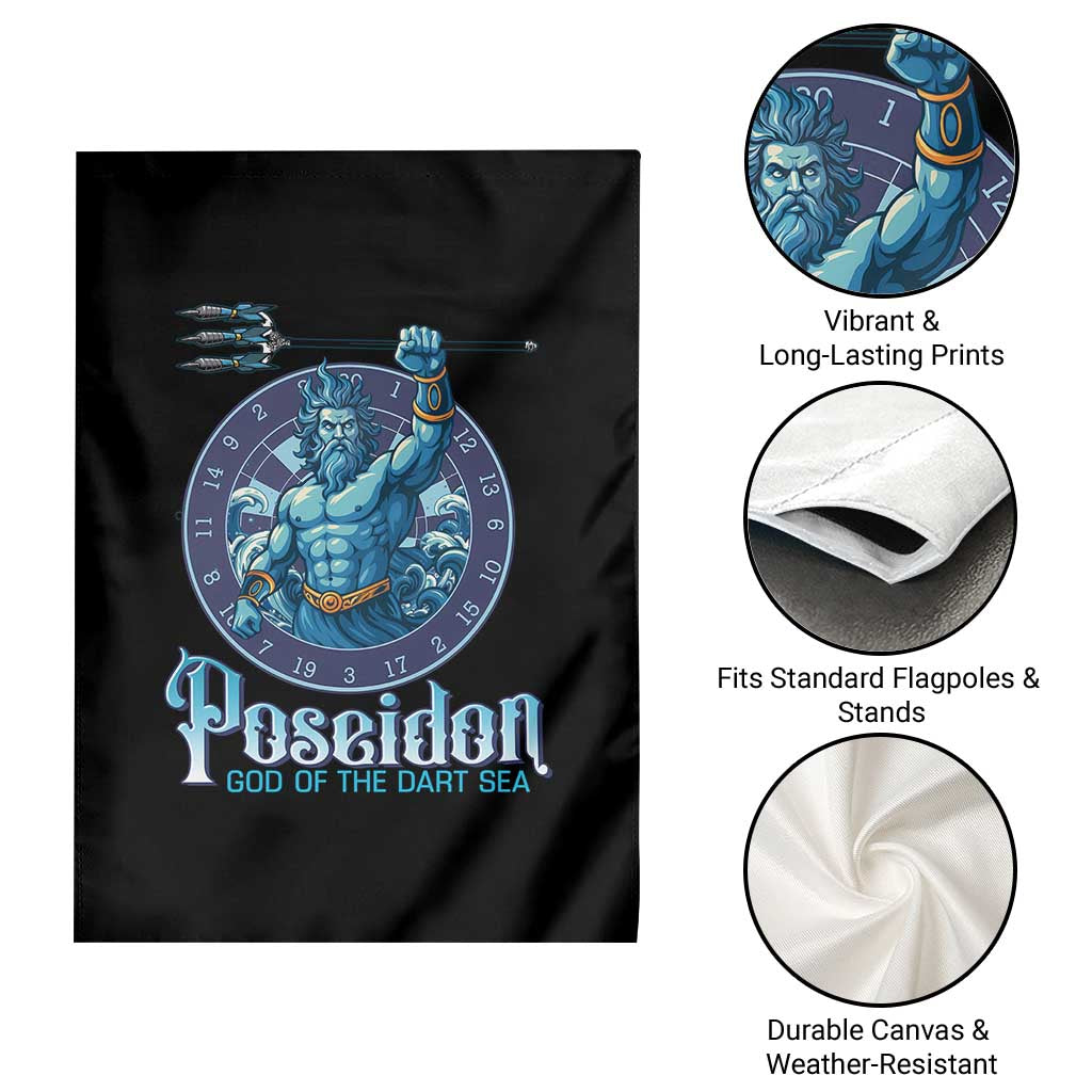 Ancient Greek Mythology Poseidon Dartist Garden Flag God Of The Dart Sea Trident - Wonder Print Shop