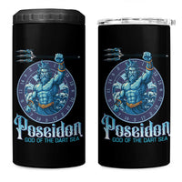 Ancient Greek Mythology Poseidon Dartist 4 in 1 Can Cooler Tumbler God Of The Dart Sea Trident - Wonder Print Shop