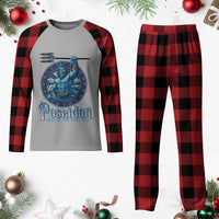 Ancient Greek Mythology Poseidon Dartist Plaid Pajama Set God Of The Dart Sea Trident - Wonder Print Shop