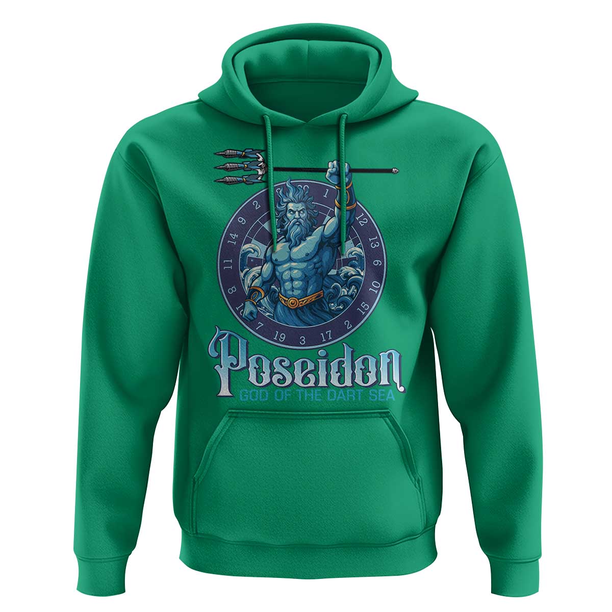 Ancient Greek Mythology Poseidon Dartist Hoodie God Of The Dart Sea Trident - Wonder Print Shop